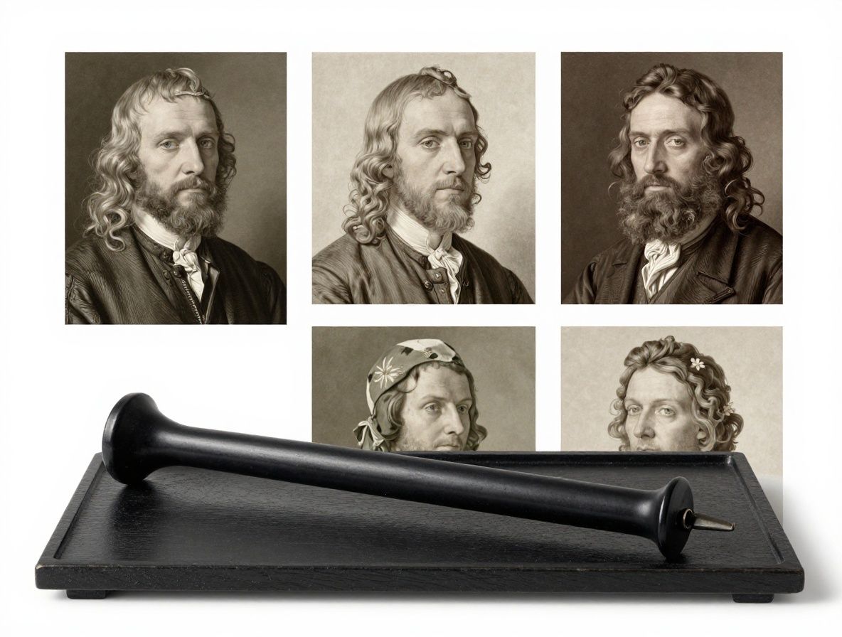 Öppna vetenskapliga böcker och botaniska illustrationer från 1800-talet liggandes på ett antikvt träskrivbord med en botanisk press, torkade blommor och bläckpennor i mjukt fönsterjus